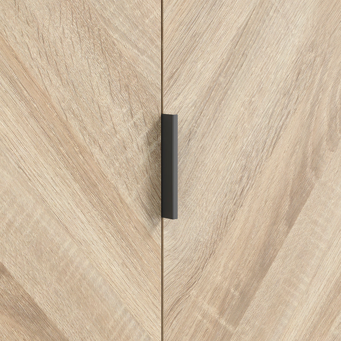Stockholm Chevron Light Oak Wood Double Wardrobe